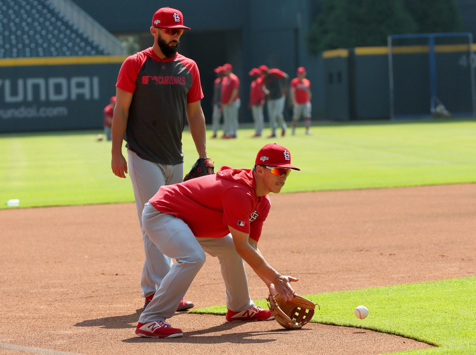 St. Louis Cardinals practice before Game 1 of NLDS in Atlanta